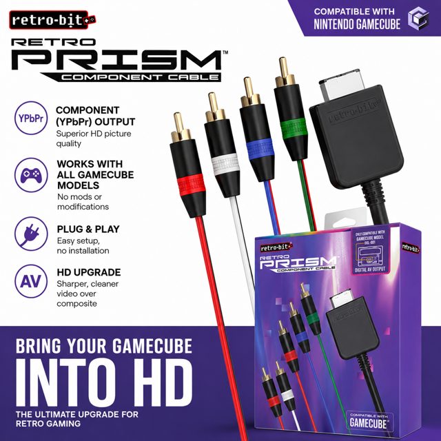 Retro-Bit Prism Component Cable — GameCube HD